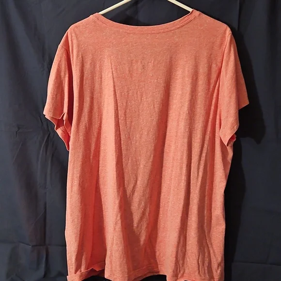 St. John's Bay 2X Heart Print Pink Heather Scoop Neck Tee EUC - Picture 4 of 4